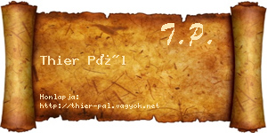 Thier Pál névjegykártya